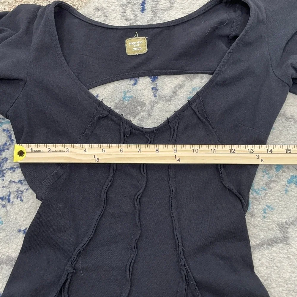 Free-est Free People Dress Womens XS Black Very Good Open Back Cotton‎ OB2222128